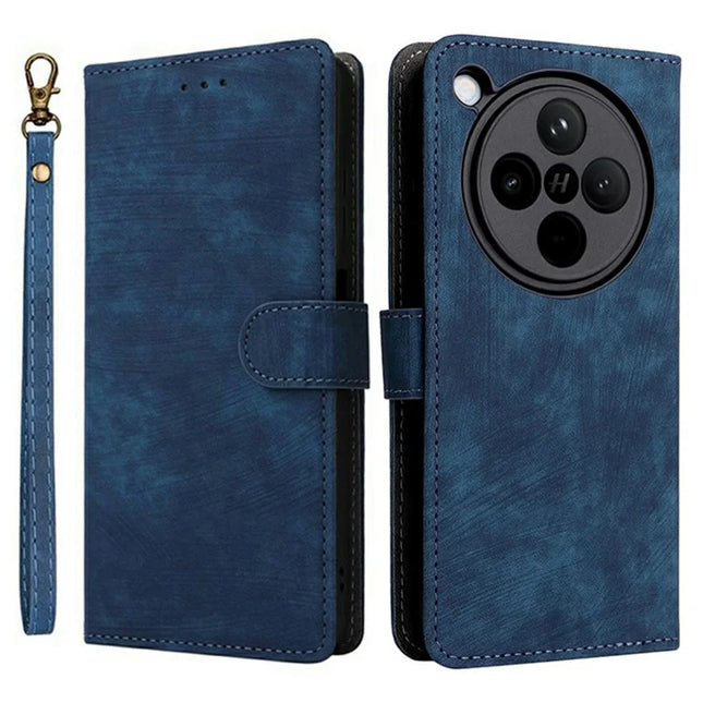 For Oppo Find X8 5G Wallet Case RFID Blocking PU Leather Cover Stand View - Blue