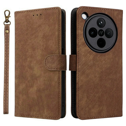 For Oppo Find X8 5G Wallet Case RFID Blocking PU Leather Cover Stand View - Brown