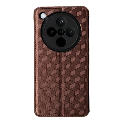 For Oppo Find X8 5G Wallet Case Rhombus Imprinted Leather Phone Cover