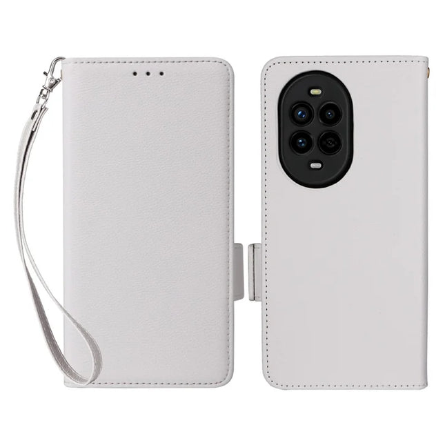 For Huawei nova 13 Pro 5G Case Litchi Texture PU Leather Wallet Flip Phone Cover - White