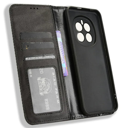 For Honor Magic7 5G Leather Case Wallet Stand Retro Texture Phone Cover