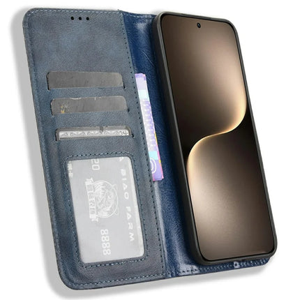 For Honor Magic7 5G Leather Case Wallet Stand Retro Texture Phone Cover