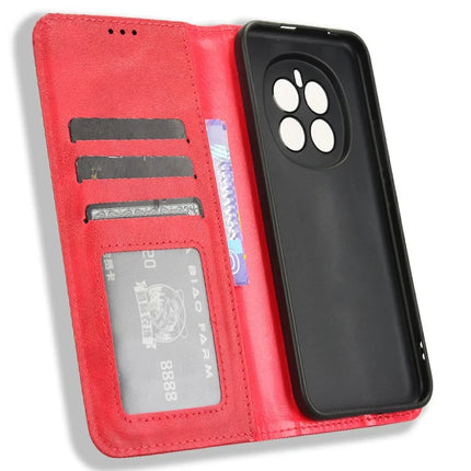 For Honor Magic7 5G Leather Case Wallet Stand Retro Texture Phone Cover