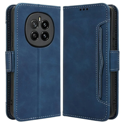 For Honor Magic7 5G Leather Case Phone Wallet Cover with Multiple Card Slots - Blue