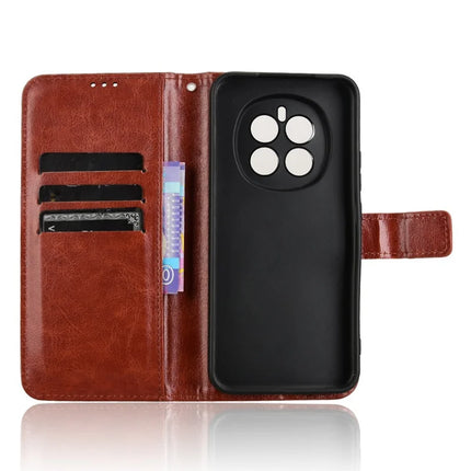 For Honor Magic7 5G Case Crazy Horse Texture PU Leather Phone Wallet Cover