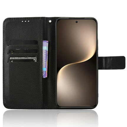 For Honor Magic7 5G Case PU Leather Diamond Texture Wallet Phone Cover