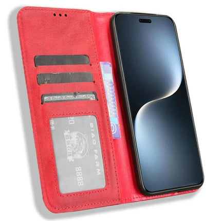 For Honor Magic7 Pro 5G Leather Case Wallet Stand Retro Texture Phone Cover