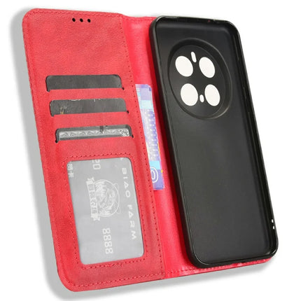 For Honor Magic7 Pro 5G Leather Case Wallet Stand Retro Texture Phone Cover