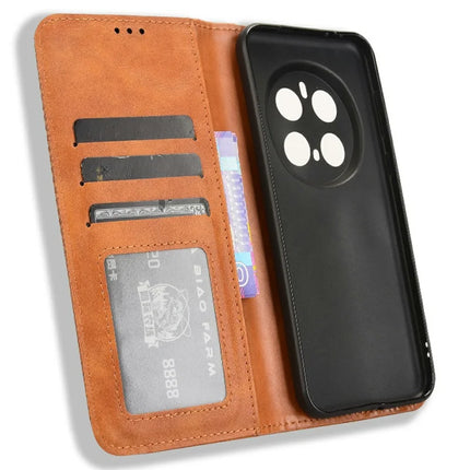For Honor Magic7 Pro 5G Leather Case Wallet Stand Retro Texture Phone Cover