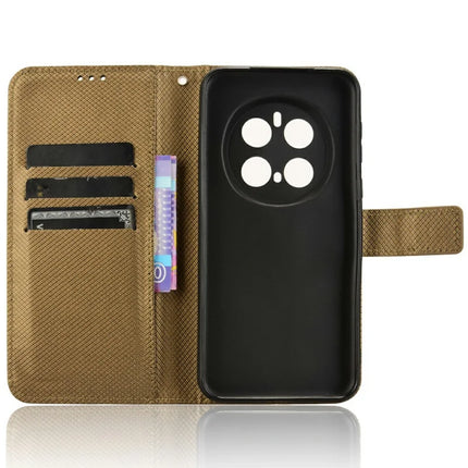 For Honor Magic7 Pro 5G Case PU Leather Diamond Texture Wallet Phone Cover