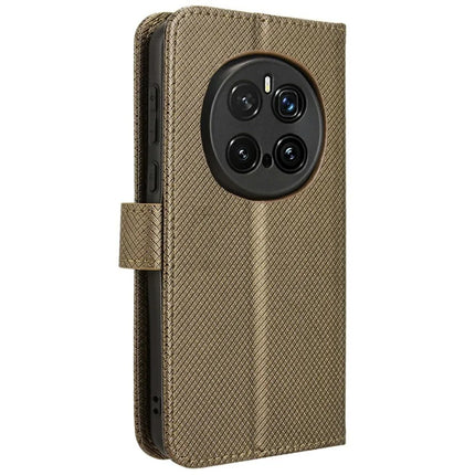 For Honor Magic7 Pro 5G Case PU Leather Diamond Texture Wallet Phone Cover