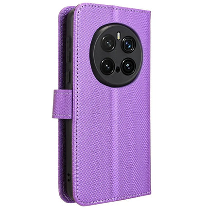 For Honor Magic7 Pro 5G Case PU Leather Diamond Texture Wallet Phone Cover