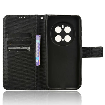 For Honor Magic7 Pro 5G Case PU Leather Diamond Texture Wallet Phone Cover