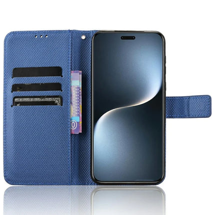 For Honor Magic7 Pro 5G Case PU Leather Diamond Texture Wallet Phone Cover