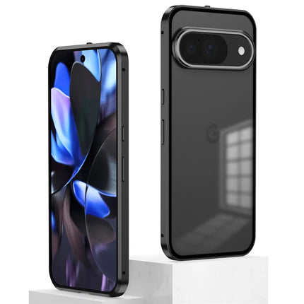For Google Pixel 9 / Pixel 9 Pro Matte Case Aluminium Alloy+PC Phone Cover Pop-Up Snap Lock