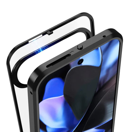 For Google Pixel 9 / Pixel 9 Pro Matte Case Aluminium Alloy+PC Phone Cover Pop-Up Snap Lock