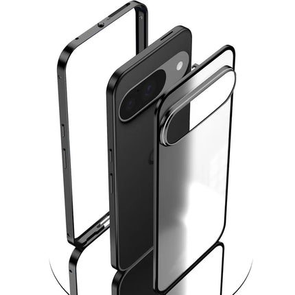 For Google Pixel 9 / Pixel 9 Pro Matte Case Aluminium Alloy+PC Phone Cover Pop-Up Snap Lock