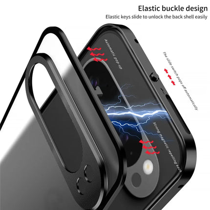 For Google Pixel 9 Pro XL Matte Case Aluminium Alloy+PC Phone Cover Pop-Up Snap Lock