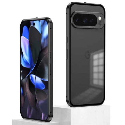 For Google Pixel 9 Pro XL Matte Case Aluminium Alloy+PC Phone Cover Pop-Up Snap Lock