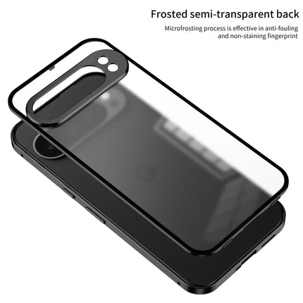 For Google Pixel 9 Pro XL Matte Case Aluminium Alloy+PC Phone Cover Pop-Up Snap Lock