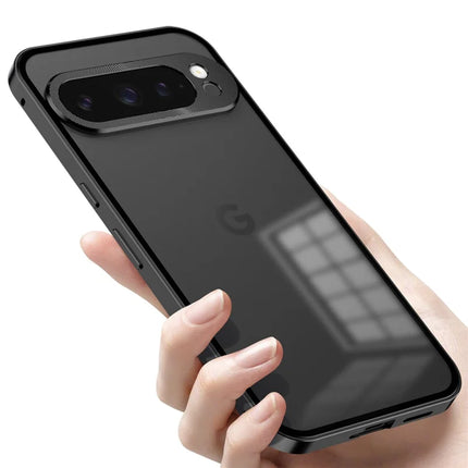 For Google Pixel 9 Pro XL Matte Case Aluminium Alloy+PC Phone Cover Pop-Up Snap Lock