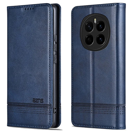 AZNS For Honor Magic7 5G Case Cowhide Texture PU Leather Wallet Phone Cover - Blue