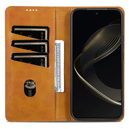 AZNS For Honor Magic7 5G Case Cowhide Texture PU Leather Wallet Phone Cover