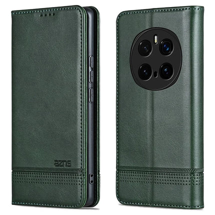 AZNS For Honor Magic7 Pro 5G Case Cowhide Texture PU Leather Wallet Phone Cover - Green
