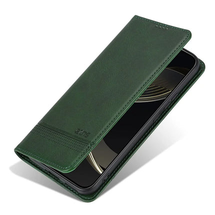 AZNS For Honor Magic7 Pro 5G Case Cowhide Texture PU Leather Wallet Phone Cover