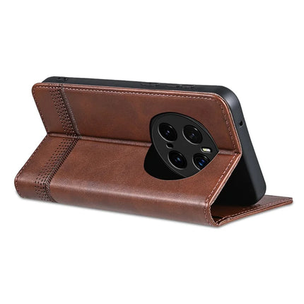AZNS For Honor Magic7 Pro 5G Case Cowhide Texture PU Leather Wallet Phone Cover