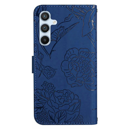 For Samsung Galaxy A26 5G Case Leather Phone Cover with Strap, Butterfly Flower Imprint