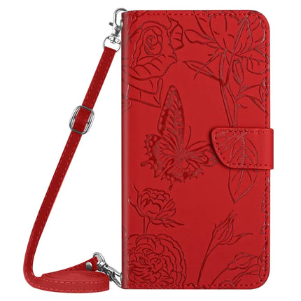 For Samsung Galaxy A26 5G Case Anti-Drop Leather Phone Cover Butterfly Flower Imprint