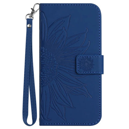 For Samsung Galaxy A26 5G Case Sunflower Imprint Leather Wallet Phone Cover with Wrist Strap