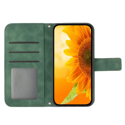 HT04 For Samsung Galaxy A26 5G Case Sunflower Imprint PU Leather Phone Cover with Long Strap