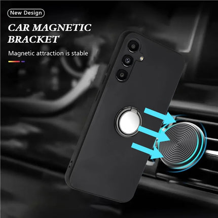 For Samsung Galaxy A26 5G Matte Case Ring Kickstand Soft TPU Phone Cover