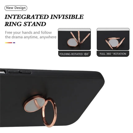 For Samsung Galaxy A26 5G Matte Case Ring Kickstand Soft TPU Phone Cover