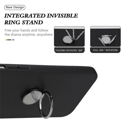For Samsung Galaxy A56 5G Matte Case Ring Kickstand Soft TPU Phone Cover