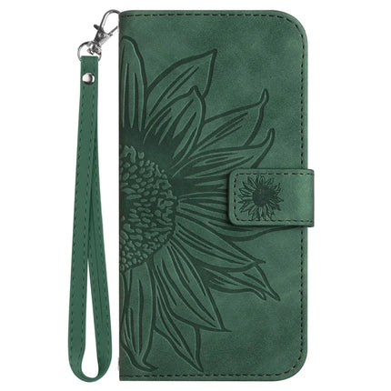 For Samsung Galaxy A56 5G Case Sunflower Imprint Leather Wallet Phone Cover with Wrist Strap