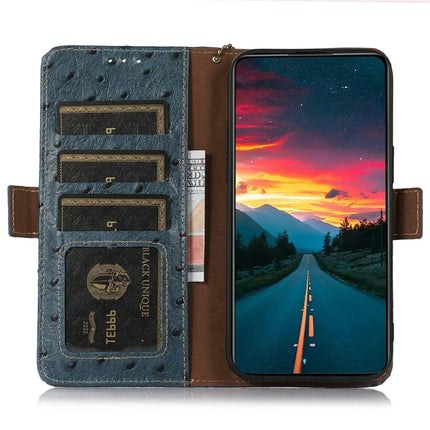 For Honor Magic7 Lite 5G / X9c 5G / X60 Pro 5G Case RFID Blocking Genuine Cow Leather Phone Case Ostrich Texture