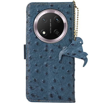 For Honor Magic7 Lite 5G / X9c 5G / X60 Pro 5G Case RFID Blocking Genuine Cow Leather Phone Case Ostrich Texture