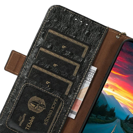 For Honor Magic7 Lite 5G / X9c 5G / X60 Pro 5G Case RFID Blocking Genuine Cow Leather Phone Case Ostrich Texture