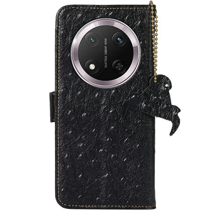 For Honor Magic7 Lite 5G / X9c 5G / X60 Pro 5G Case RFID Blocking Genuine Cow Leather Phone Case Ostrich Texture