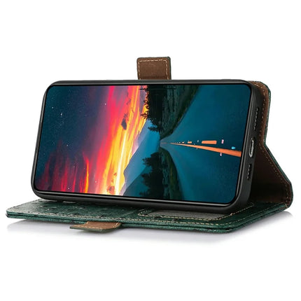 For Honor Magic7 Lite 5G / X9c 5G / X60 Pro 5G Case RFID Blocking Genuine Cow Leather Phone Case Ostrich Texture