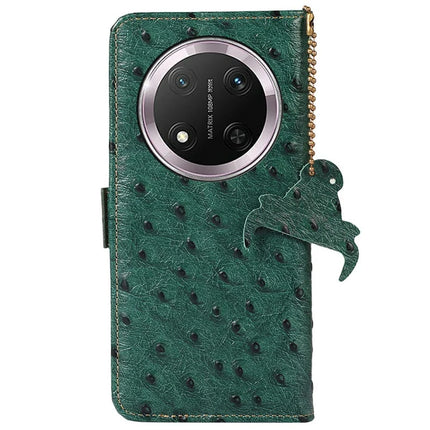 For Honor Magic7 Lite 5G / X9c 5G / X60 Pro 5G Case RFID Blocking Genuine Cow Leather Phone Case Ostrich Texture