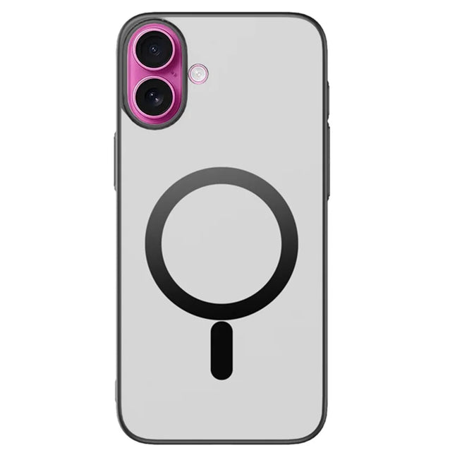 For iPhone 16 Plus Case Compatible with MagSafe Matte PC Back Cover - Black