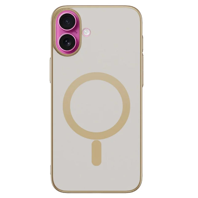 For iPhone 16 Plus Case Compatible with MagSafe Matte PC Back Cover - Desert Gold