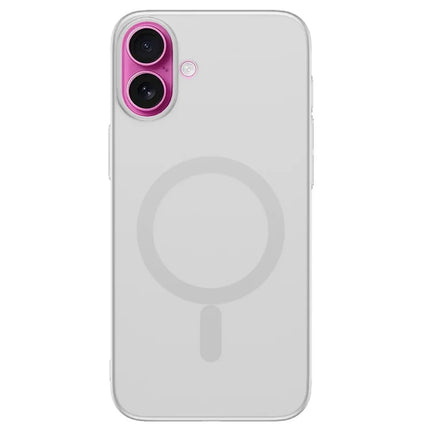 For iPhone 16 Plus Case Compatible with MagSafe Matte PC Back Cover - Silver