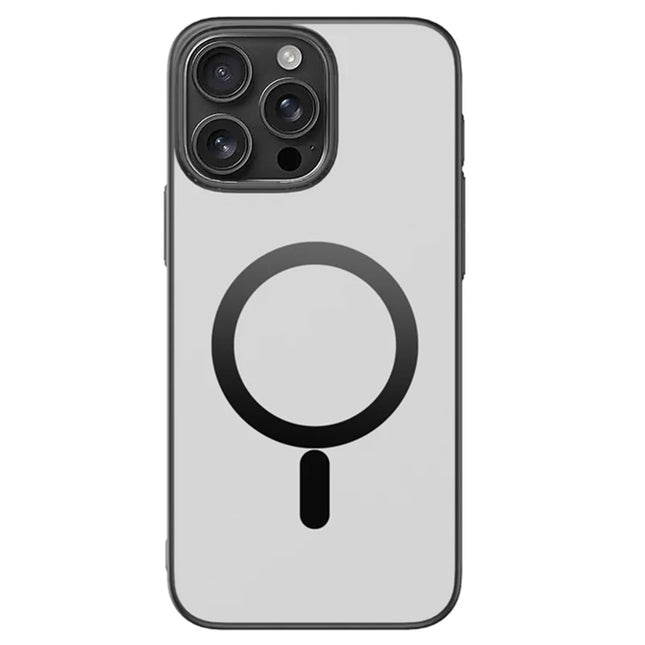 For iPhone 16 Pro Case Compatible with MagSafe Matte PC Back Cover - Black