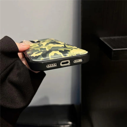 For iPhone 16 Plus Case Camo Puffer Jacket Leather+TPU 3D Protective Cover