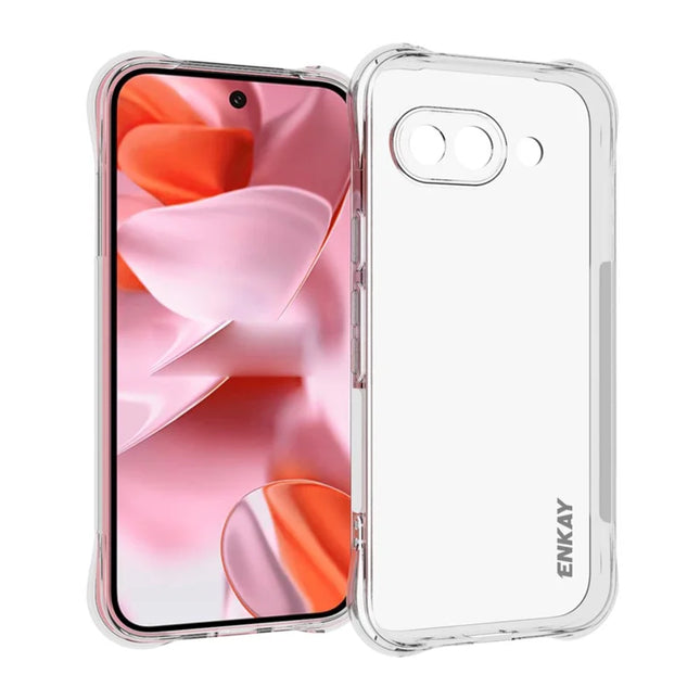For Google Pixel 9a Clear Phone Case ENKAY HAT PRINCE Shockproof Anti-Slip TPU Cover - Transparent